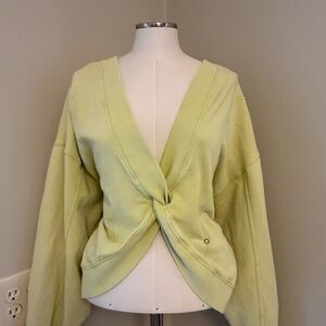 FP Movement by Free People V-Neck Twist Sweater - Light Green